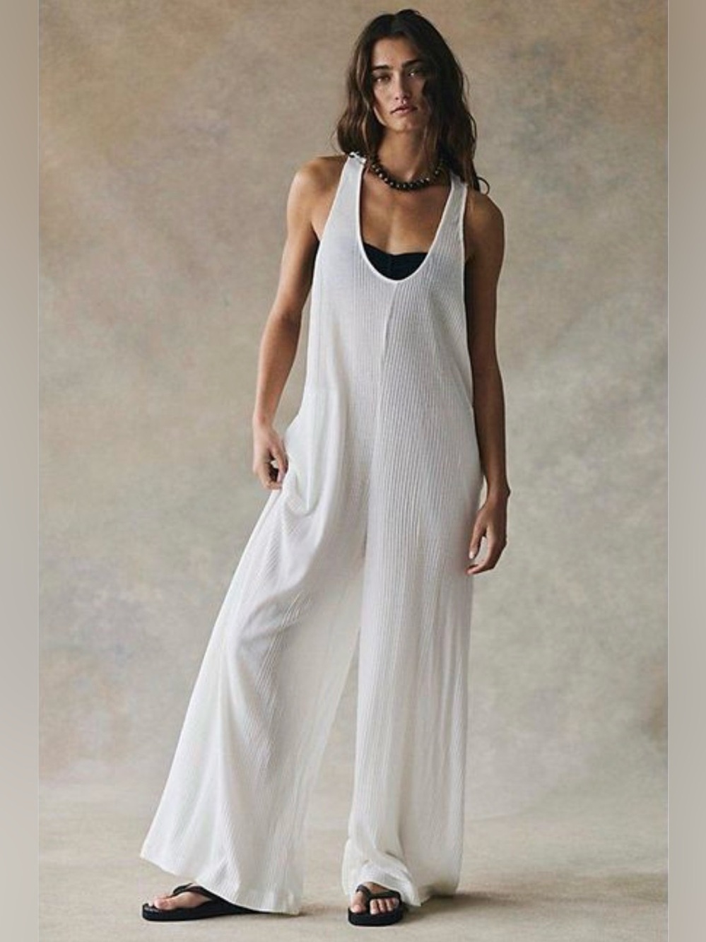 New Free-est by Free People Zena One Piece Jumpsuit ~ Cream